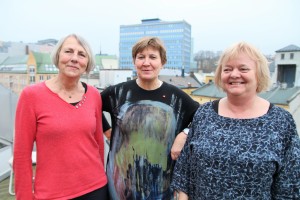  Forbundslederne Mette Nord, Anne Finborud og Mimmi Kvisvik går sammen om en skole uten mobbing. (Foto:SL)