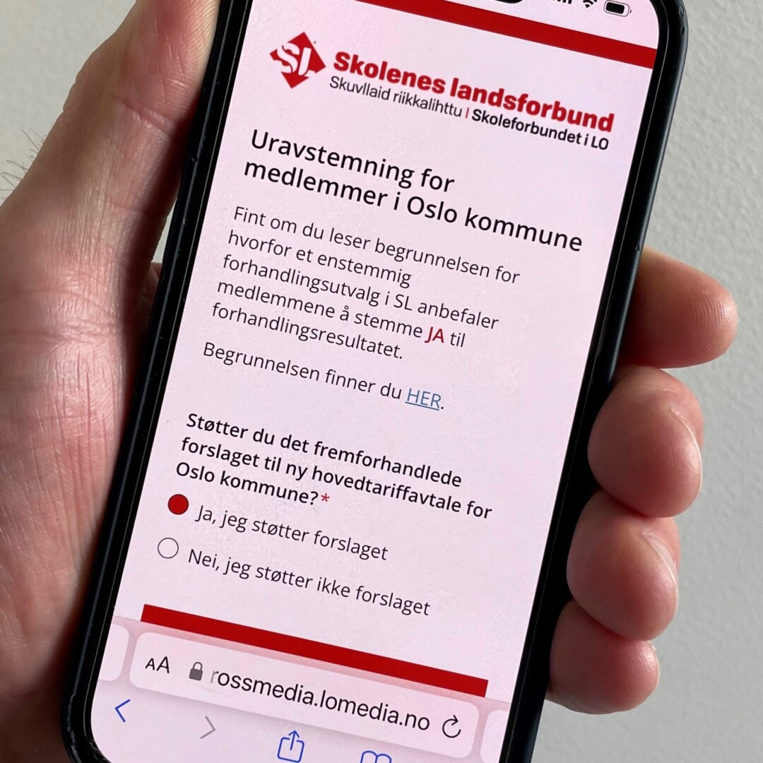 SLs yrkesaktive medlemmer i Oslo kommune har fått nødvendig informasjon for å kunne delta i uravstemningen. (Foto: Skolenes landsforbund)